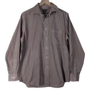 Croft & Barrow Button Down Shirt Men’s 16 34/35 Red White Striped Classic Fit